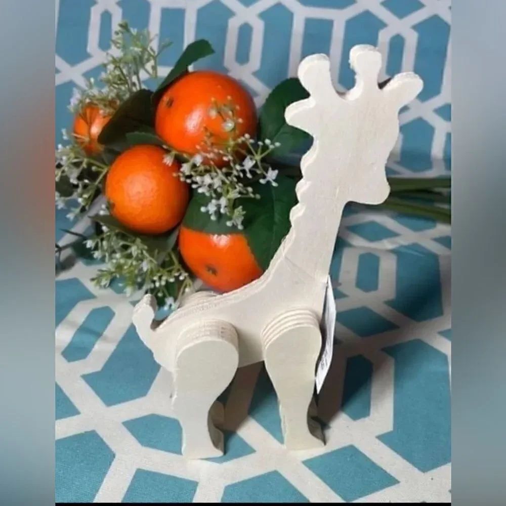 NEW Giraffe Wooden Natural Unfinished Animals Do It Yourself Ready to Paint & D